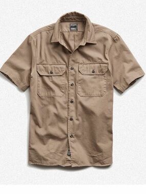 Todd Snyder Albiate Italian Cotton Utility Shirt Brown Short Sleeve Med Portugal